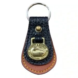 Vintage Dooney & Bourke Black and Brown Leather Key‎ Fob